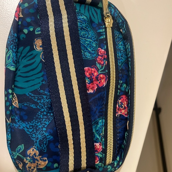 Crossbody, hip, fanny pack/bag blue green and golden buckle and zip. New. - Picture 2 of 4